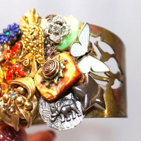 Copper Cuff with Abstract Jewelry Design - Picture 11 of 14